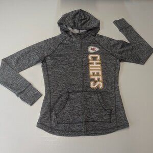 NFL Team Apparel Chiefs Gray Zippered/Hooded Jacket Size Small